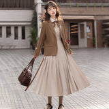 Plataz Design Haitang Whisper China Fenghan Element College Wind Coat Shirt Sling Skirt Set 6705