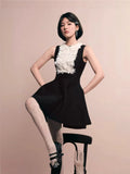 Plataz Luth's Same French Gold Muffled Small Black Dress Spring Temperament To Slim Up Thin Dress
