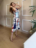 Plataz Fashion Round-Neck Geometric Casual Temperament Sleeveless Dress In Summer 2024