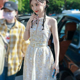 Plataz Xiaotong Star Of The Same 23 New Chen Beads Embroidery Dress Design Birthday Party Highlight Dress