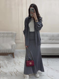 Plataz And Casual Long-Sleeved Shirt Tight Waist Dress Two Sets Of Women's New Summer 2024 Summer New Thin Set