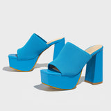 Plataz Coarse Shoes Waterproof Table Behind The Empty Head Hate The Sky High Yard Fish Mouth High Heel Slippers Sandals Woman High Quality Shoes