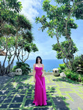 Plataz French Seaside Holiday Wind White Sling Belts With Thin Tug-And-Wearing Fairy Thoracic Dress