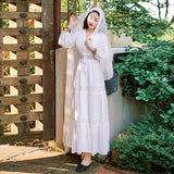 Plataz Tibet Tourism Wearing Skirt Heavy Industry Hollow Design White Dress Seaside Sanya Travel Beach Dress