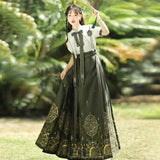 Plataz Mysterious Magic Chinese Style Improve The Chinese Element Of Women's Short-Sleeved Top Dress Dress Set 9065