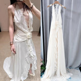 Plataz Oil/8 Colors 2025 Elegant Hanging Neck-Luck Holiday Flowers Unique Special Beach Dress