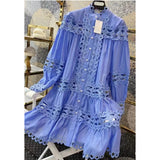Plataz Early Spring New Australian Tide Brand Heavy Industry Hollow Lace Splicing Three-Dimensional Light Luxury Loose Fairy Dress