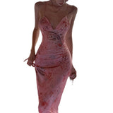 Plataz Girl Sexy Temperament Butterfly Sling Dress Fashionable Holiday Style Splicing Big Bare Back Hanging Neck V Collar Bag Buttice Skirt