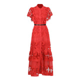 Plataz Temperament Fashion Elegant Style Dress 2025 New Collar Embroidery Sleeker Sleeker Summer New Long Dress Woman