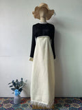 Plataz Temperament Famous Heben Wind Pearl Collar High-End Feeling Repair Wool Dress