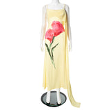 Plataz Women's Summer New Printing Tie Dew Fishtail Holiday Dress Woman DJPT