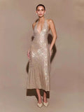 Plataz Selling Women's Fashion Sexy V-Neck Party Party Prom Sling Dress Skirt Dress Dress Dress