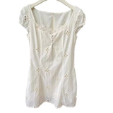 Plataz Retro Embroidered Hollow Dress Woman 2024 Spring And Summer New Pure Sexy Hottie Seaside Holiday Dress