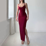 Plataz 2025 New Solid Color Slingless Sleeveless Back Tie With Open Skirt