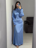 Plataz Autumn New Folding Belt Design Court Style Dress
