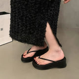 Plataz Base Simple Foot Flip-Flop Women 2025 Summer New Fluorescent Green Sandals Wearing Stylish Beach Slippers DJPT