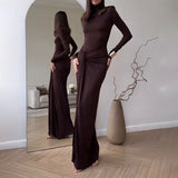 Plataz And Winter Fashion Sexy High Open Fork Strap Bag Hip Dress New Hottie High-Collar Dress