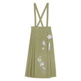 Plataz Design New Green Hanfu Women's Chinese Wind Shirt Back Skirt Two-Piece Set 8431