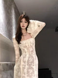 Plataz French Lace Dress Sexy Horn Sleeve Dress Babes Design Fish Bone A Skirt Dress HZ0628