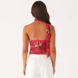 Plataz Women's Summer New Color-Collision Printing Sleeveless Body Repair Waistcoat DJPT