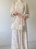 Plataz Spring Gentle Wind Loose With Broken Flower Dress Monsoon Long Sleeve Long Dress