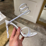 Plataz Drill Snake-Shaped Winding Belt Hollow Thin Heel Sandals Women Feel Toe Ring Feet High Heels High Quality Shoes