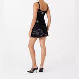 Plataz Women's New Slingless U-Necked Hot Diamond Shiny Miniskirt HZ0628