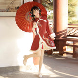 Plataz Design Songlong Chun Hanfu Women's Chinese Style Improvement Han Element Coat Dress Set 8993