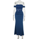 Plataz Autumn 2025 New Long Dress Fashion Style Elegant Body Lace Splicing Slinging Dress DJPT