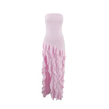 Plataz Summer Explosion Sexy Chest Repair Wooden Ear Side Open Temperament Evening Dress Dress Dress DJPT