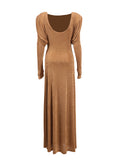 Plataz Elegant High-End Dress Dress 2025 Summer New Round Collar Kinestic Body To Collect Waist Long Dress Dress Woman