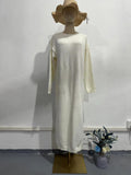 Plataz 2024 Knitted Cover Korean Version Of Fashion Temperament Round Long Loose Dress