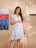 Plataz Independent Research And Development Design Of Pregnant Women's Dress Print V-Neck Dress Summer Sleeveless A-Shaped Dress Loose Chiffon Maternity