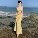 Plataz Hottie Sexy Dew Backpack Hip Skirt Cross Lotus Side Sling Skirt Female Atmosphere French Suit Dress