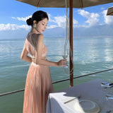Plataz Summer New Birthday Dress Women's Seaside Resort Beach Dress High-End Feeling Hanging Neck Dress
