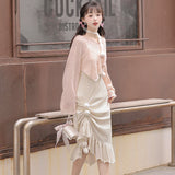 Plataz Design Gentle Autumn Chinese Style Improvement Han Elements Women's Coat Sling Skirt Suit 6934