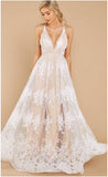 Plataz Sling With Deep V Sexy Mesh Embroidered Dress Maternity