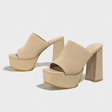 Plataz Coarse Shoes Waterproof Table Behind The Empty Head Hate The Sky High Yard Fish Mouth High Heel Slippers Sandals Woman High Quality Shoes