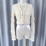 Plataz Early Autumn New Design Purple Knitted V-Neck Sweater Cardigan