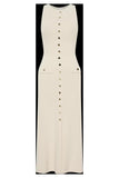 Plataz Summer New Temperament Sleeveless Round Collar Knitted Dress