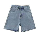 Plataz Five-Legged Trousers Wide-Legged Denim Shorts Women's Summer In Thin High-Waisted Loose 5 Percent Straight Trousers DJPT