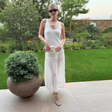 Plataz Fashion French Casual Perspective Sleeveless Solid Dresses For Summer 2024 Summer