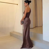 Plataz 2025 New Solid-Colored Sleeveless Backpack Hip Casual Dress