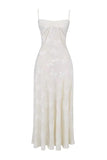 Plataz With The Same Retro Cream-Colored Sling Print-Deli Dress Sweet And Gentle Wind Birthday Evening Dress