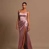 Plataz Autumn 2025 New Temperament Sexy Vest Thin Open Fork Long Dress Elastic Dress Woman DJPT