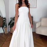 Plataz Summer New Breast-Scuffed Sleeveless High-End Temperament Mid-Long Dress