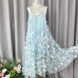 Plataz And Summer 2025 New Dream Super Fairy Three-Dimensional Flower Skirt Women Hanging Dress Floral Dress Morning Robe Holiday Dress
