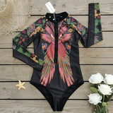 Plataz Swimsuit Women's Sensing Sports Long Sleeve Print Surf Swimsuit DJPT