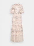 Plataz Summer British Tide Fairy Embroidery Flower Lotus Leaf Sleeves Wood Ear Goddess Net Yarn Cake Dress Dress