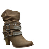Plataz 2017 New High Heel Short Boots Station Solid Color Belt Buckle Lady Short Boots Wish6312 Women's Shoes High Quality Shoes